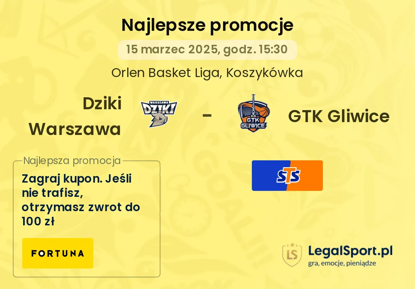 Dziki Warszawa - GTK Gliwice promocje bukmacherskie