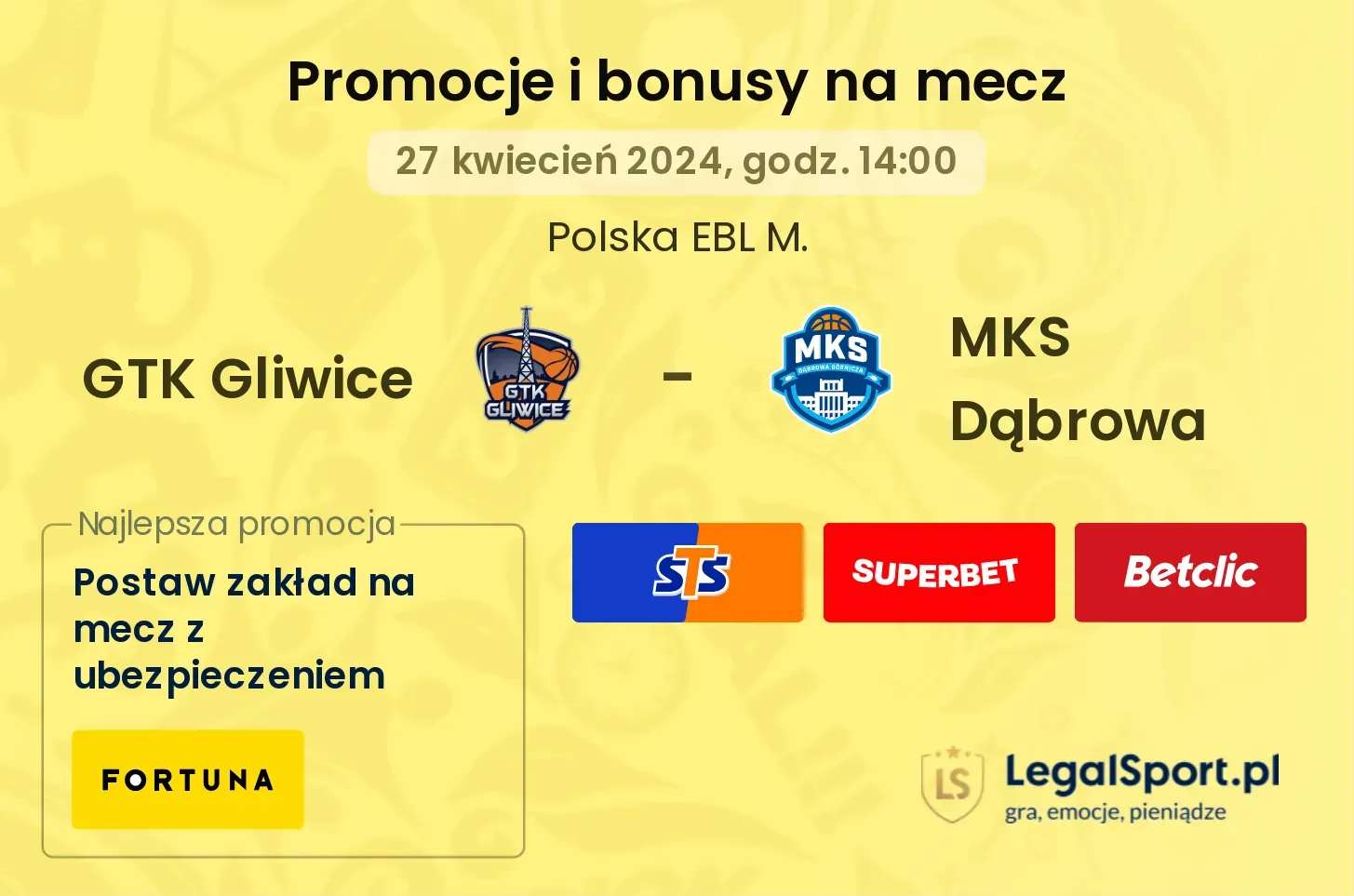 GTK Gliwice - MKS Dąbrowa promocje bonusy na mecz