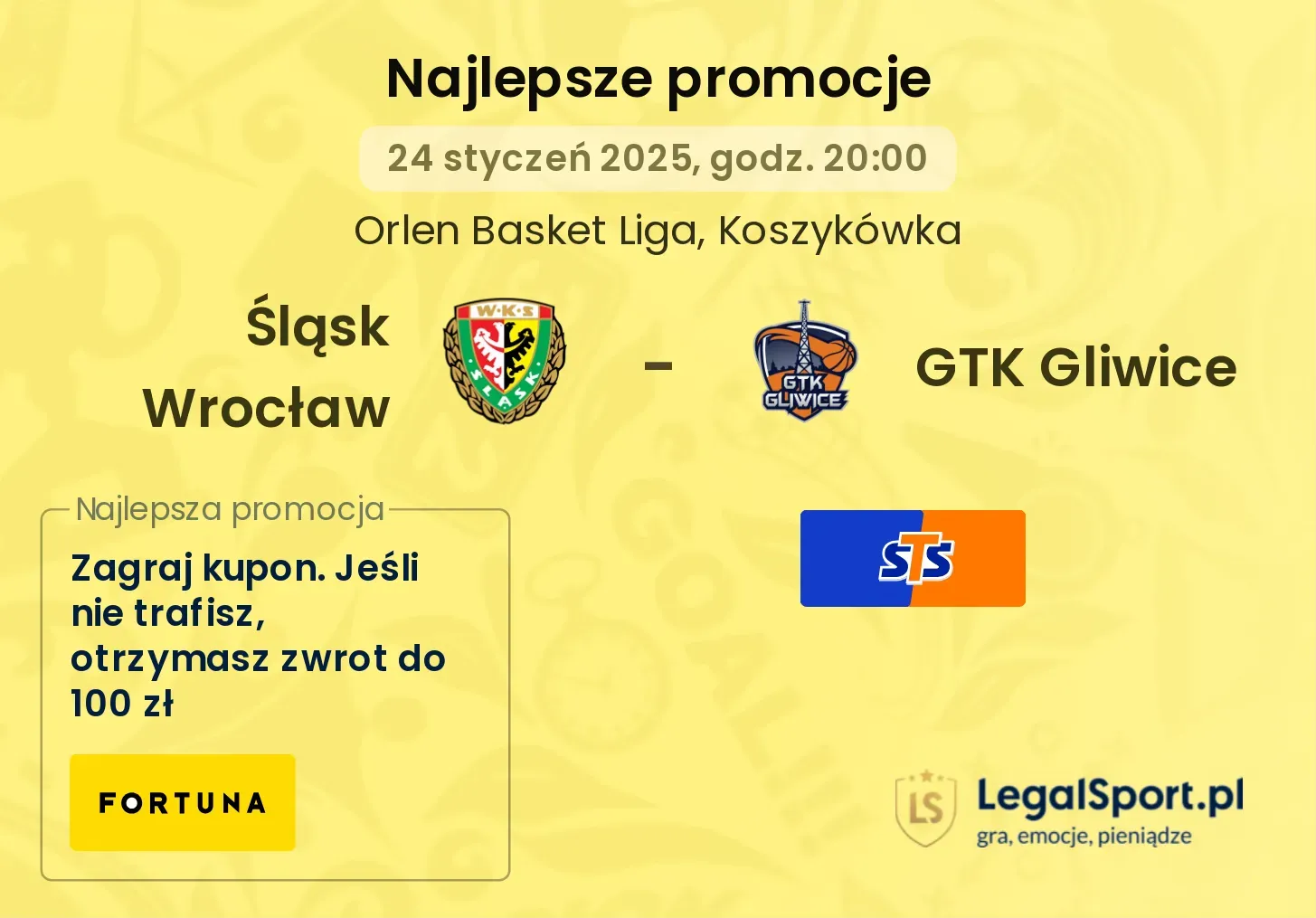 Śląsk Wrocław - GTK Gliwice promocje bukmacherskie
