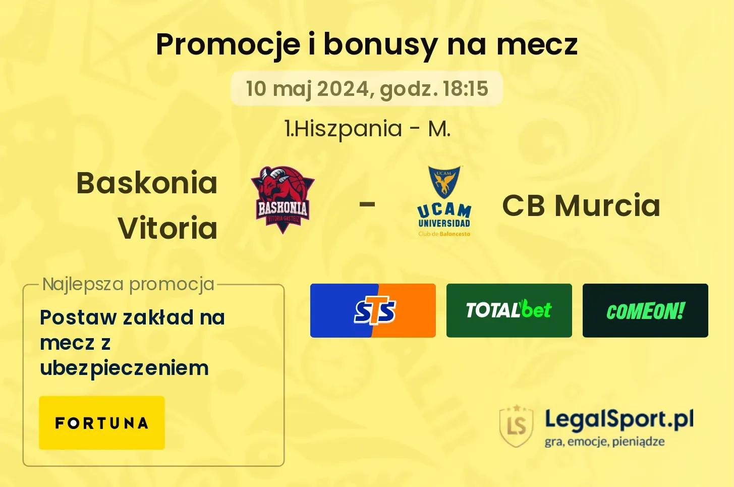 Baskonia Vitoria - CB Murcia promocje bonusy na mecz