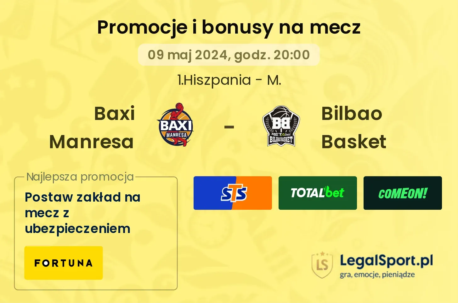 Baxi Manresa - Bilbao Basket promocje bonusy na mecz
