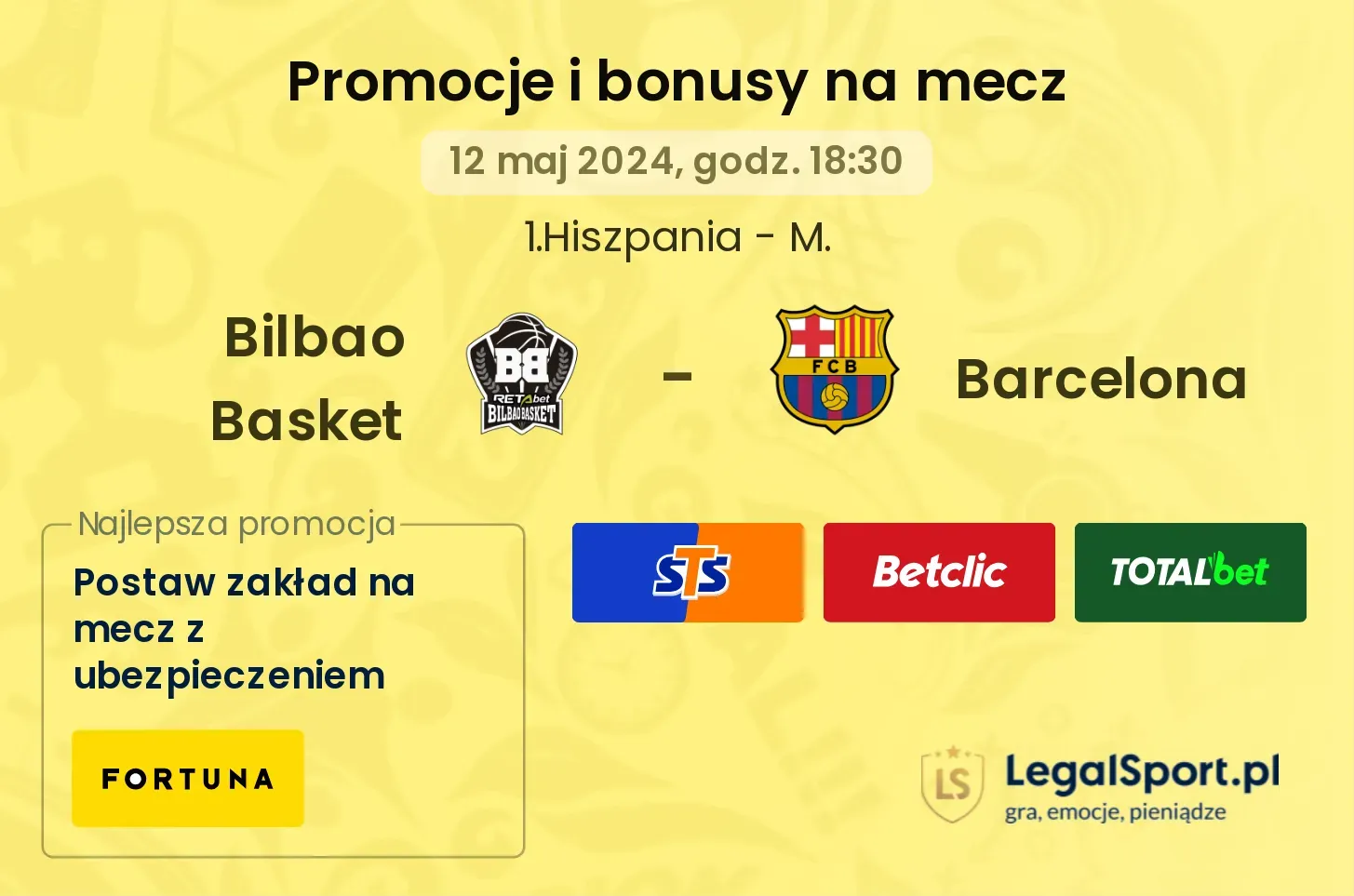 Bilbao Basket - Barcelona bonusy i promocje (12.05, 18:30)
