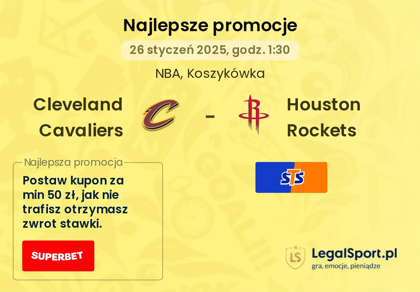 Cleveland Cavaliers - Houston Rockets promocje bukmacherskie