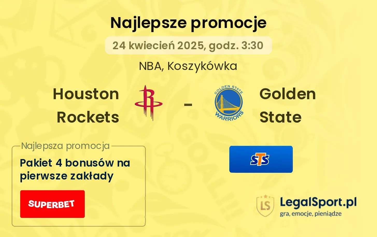 Houston Rockets - Golden State promocje bukmacherskie