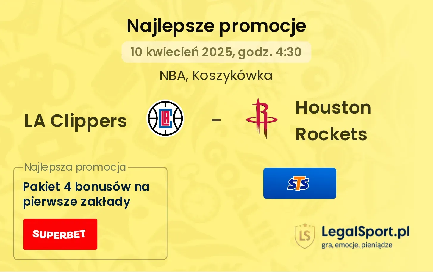 LA Clippers - Houston Rockets promocje u bukmacherów