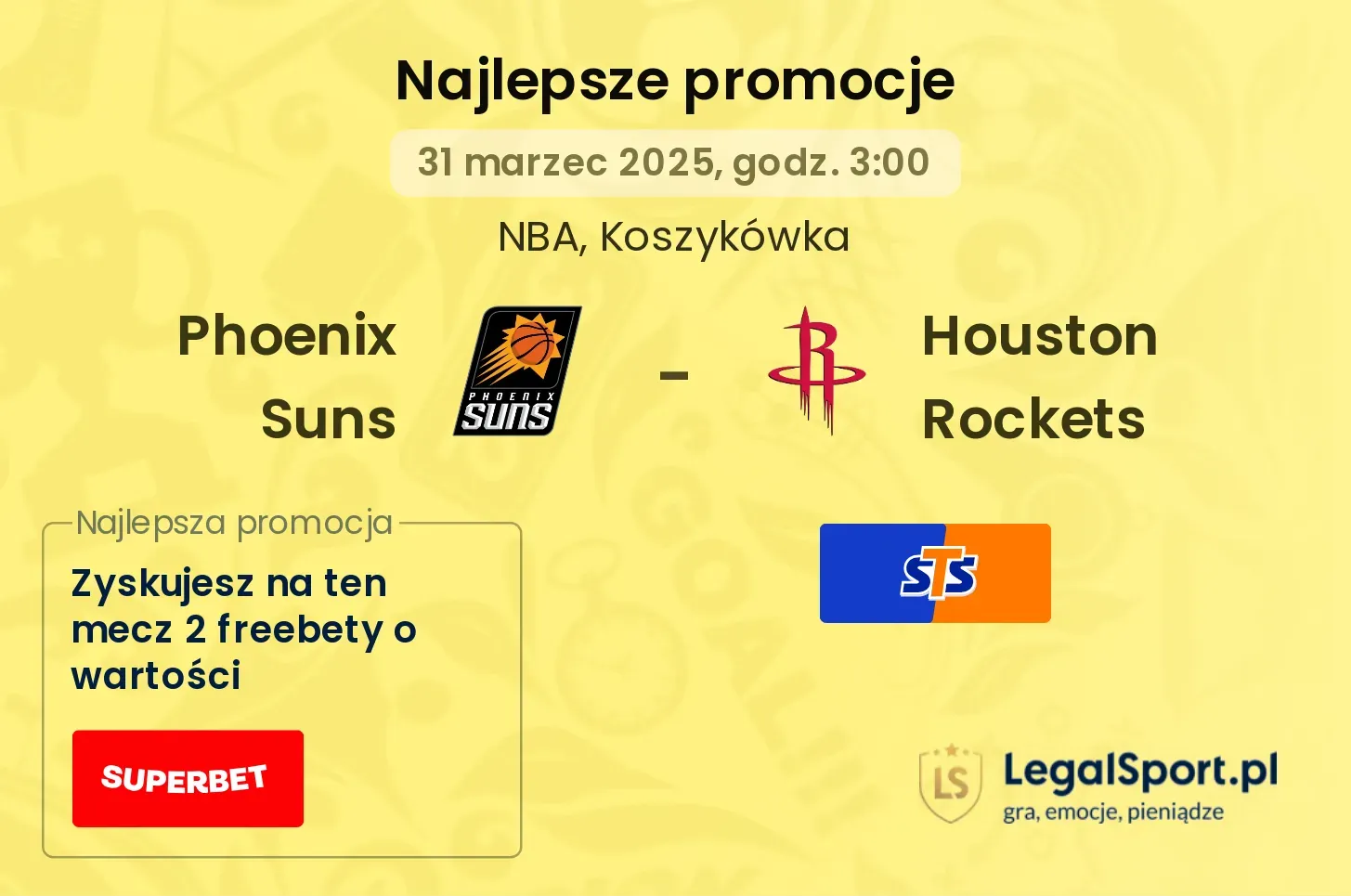 Phoenix Suns - Houston Rockets promocje bukmacherskie