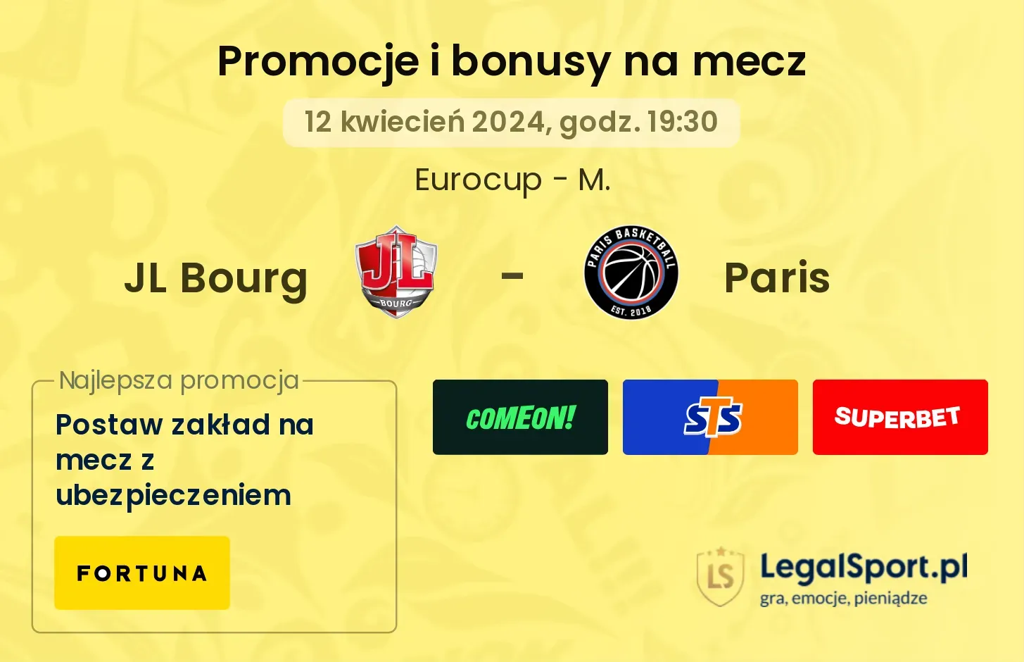 JL Bourg - Paris promocje bonusy na mecz