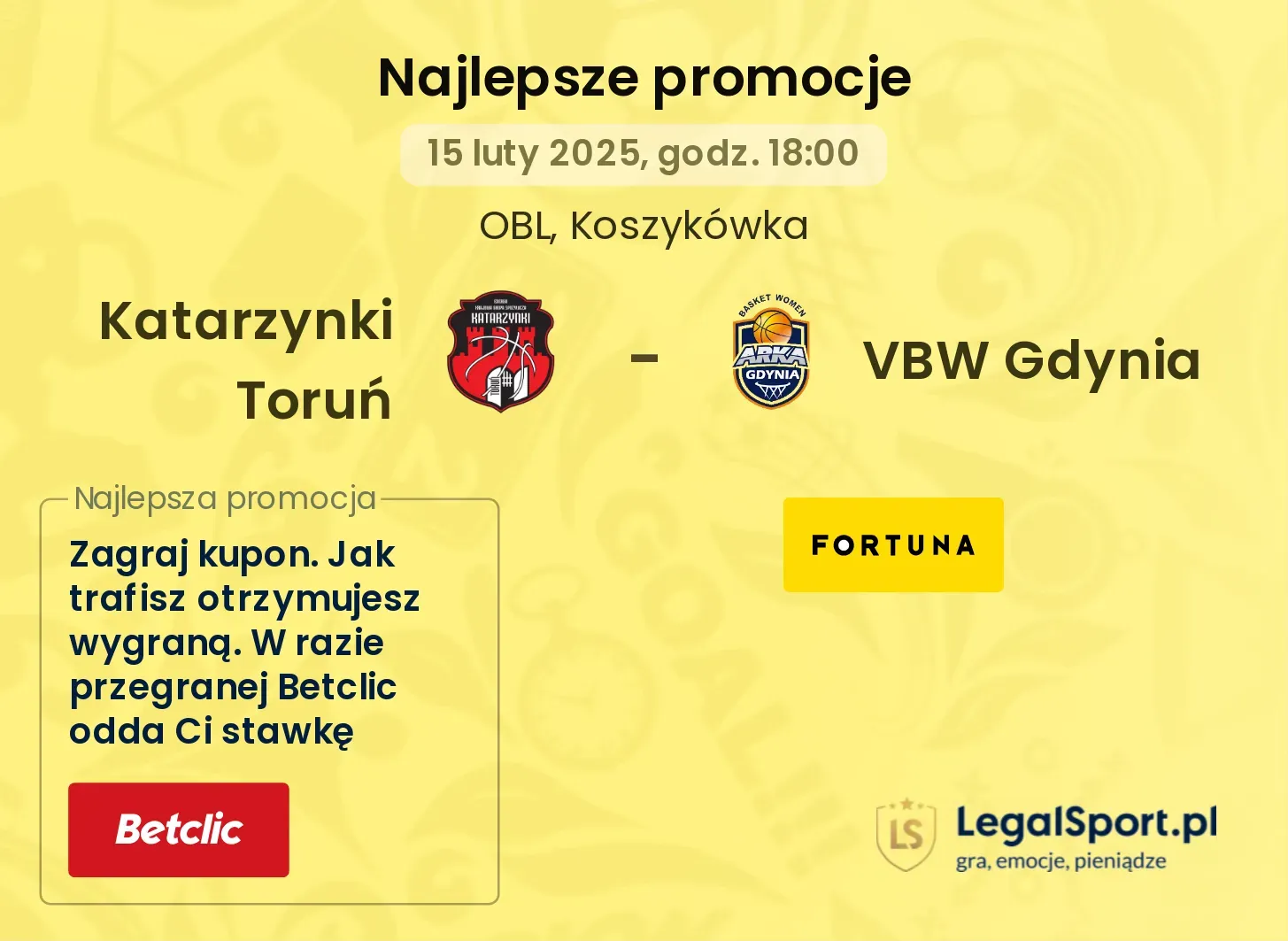 Katarzynki Toruń - VBW Gdynia promocje u bukmacherów