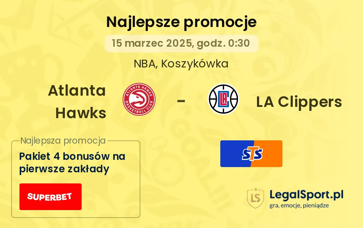 Atlanta Hawks - LA Clippers promocje u bukmacherów