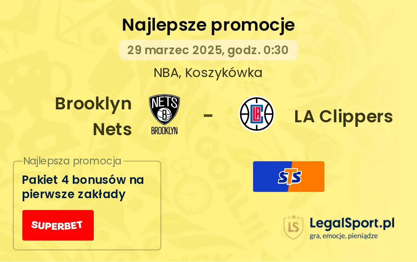 Brooklyn Nets - LA Clippers promocje bukmacherskie