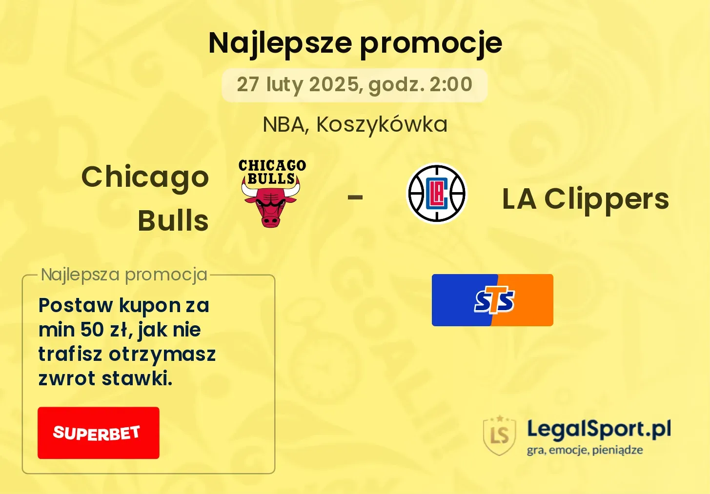 Chicago Bulls - LA Clippers promocje bukmacherskie