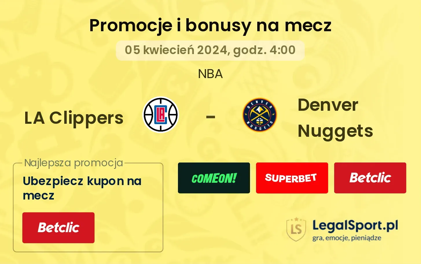 LA Clippers - Denver Nuggets promocje bonusy na mecz