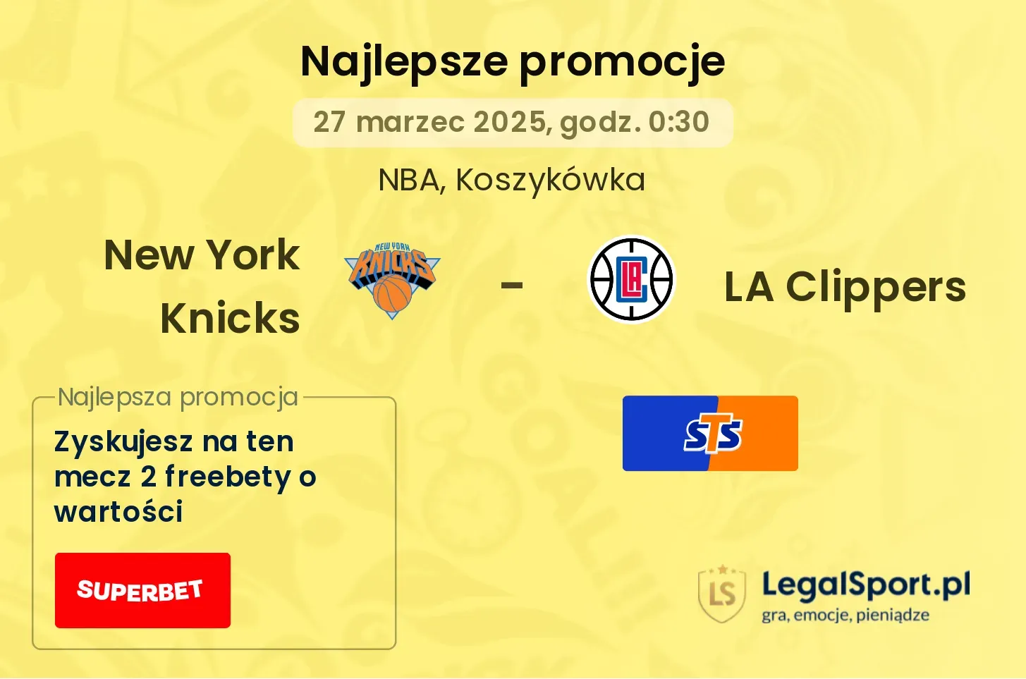 New York Knicks - LA Clippers promocje bukmacherskie