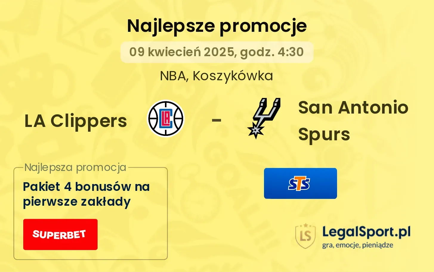 LA Clippers - San Antonio Spurs promocje bukmacherskie