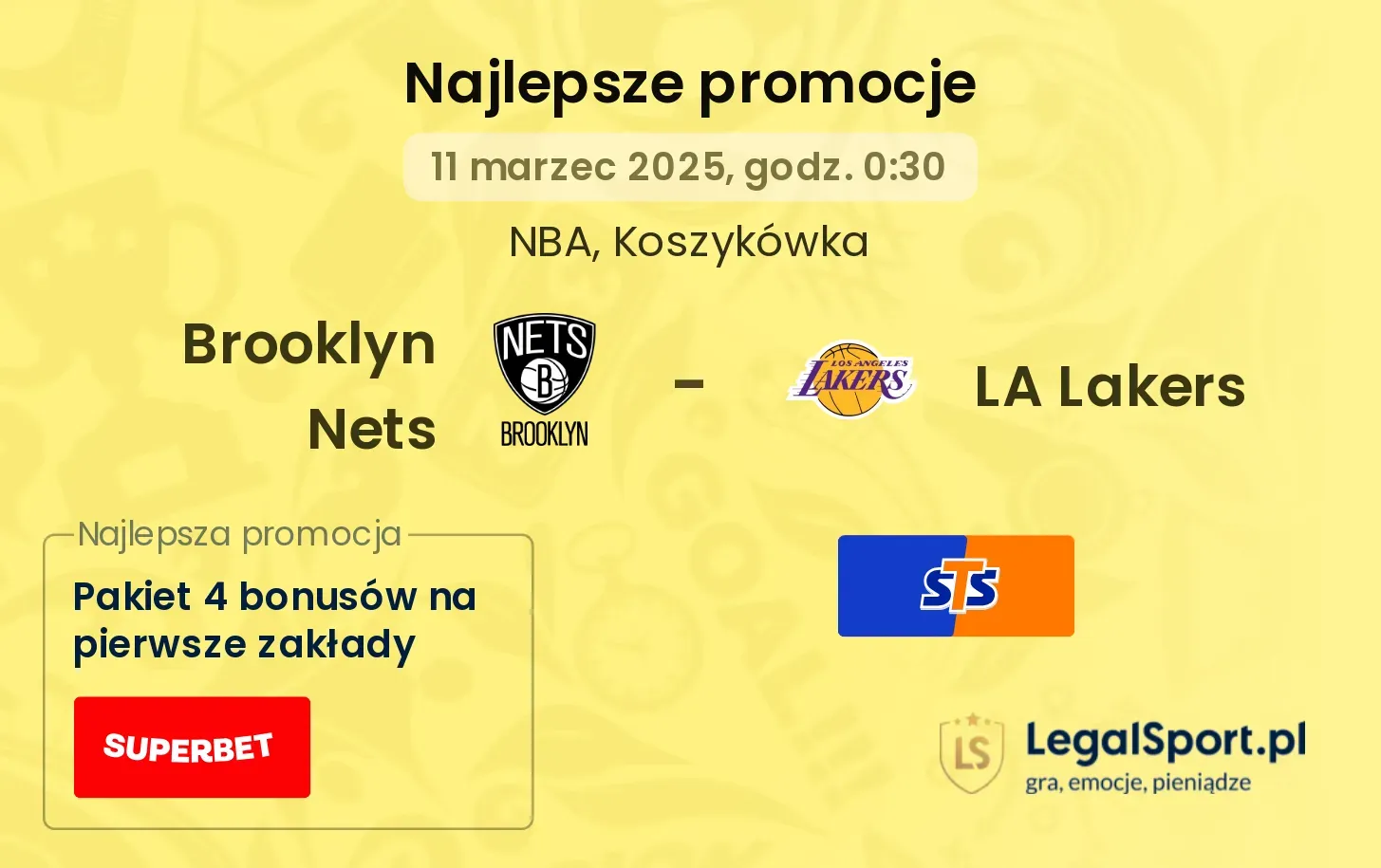 Brooklyn Nets - LA Lakers promocje bukmacherskie