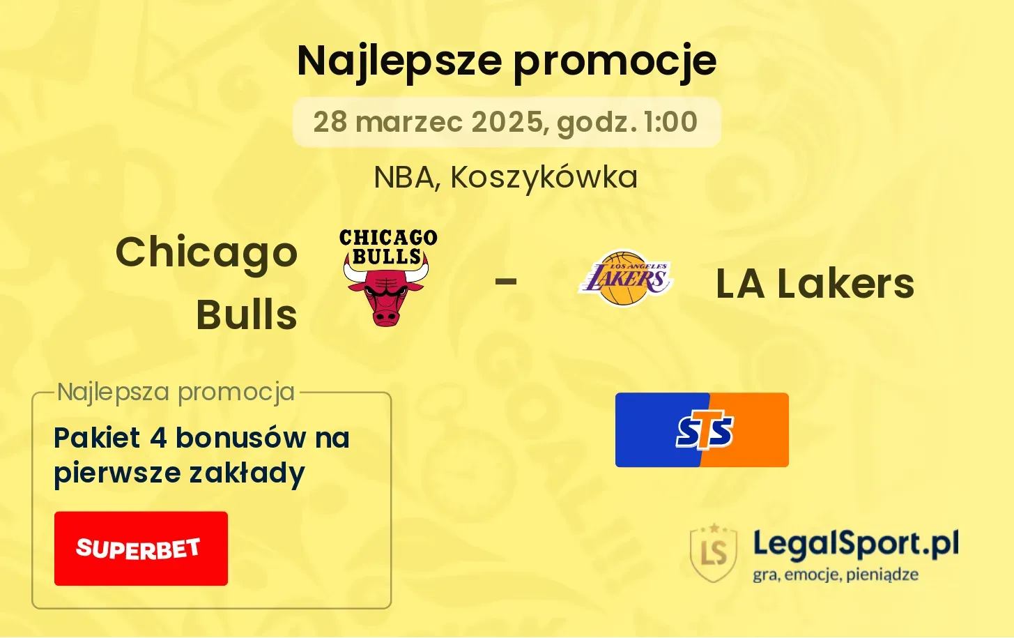 Chicago Bulls - LA Lakers promocje u bukmacherów