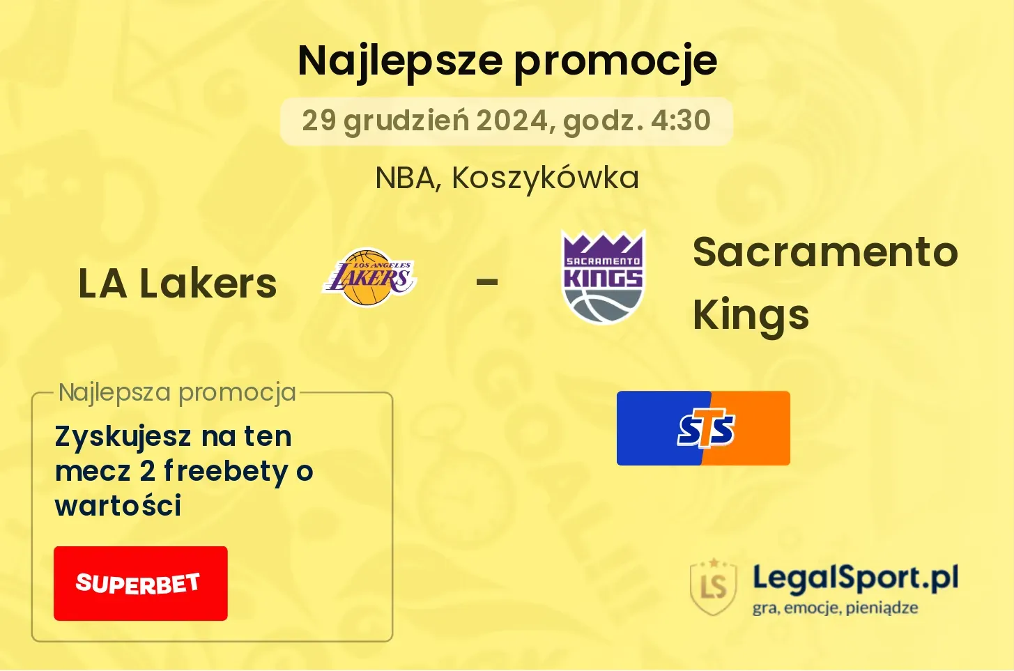 LA Lakers - Sacramento Kings promocje u bukmacherów