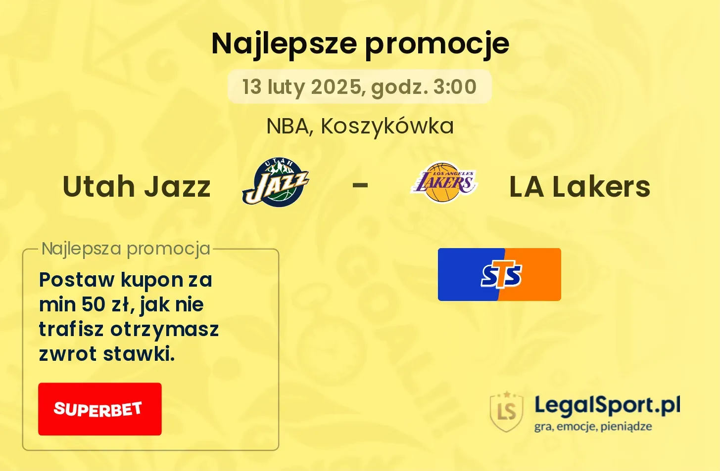 Utah Jazz - LA Lakers promocje u bukmacherów