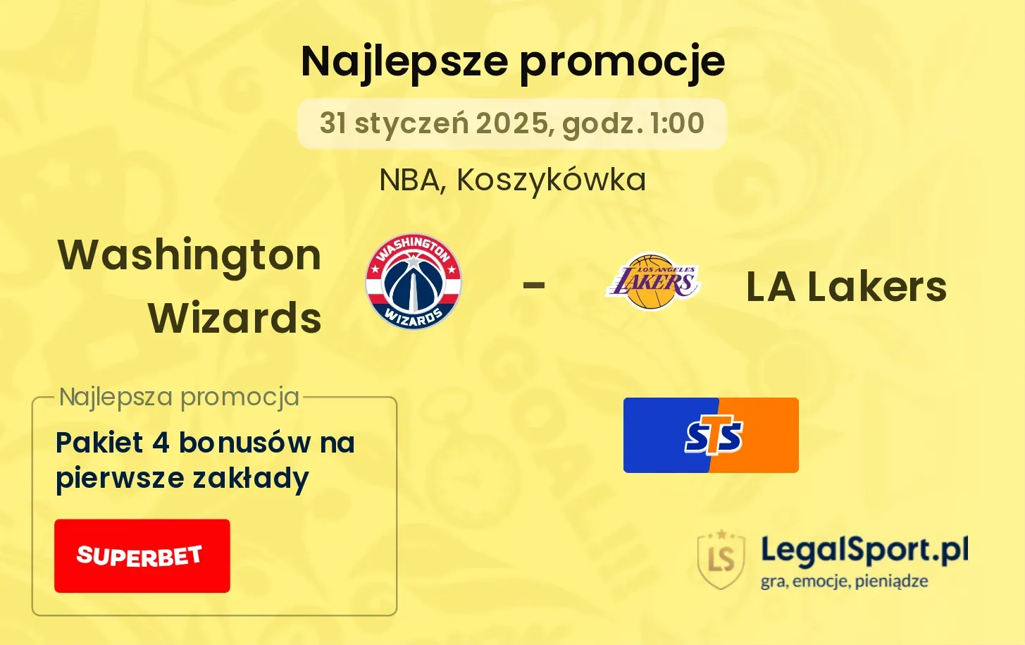 Washington Wizards - LA Lakers promocje u bukmacherów