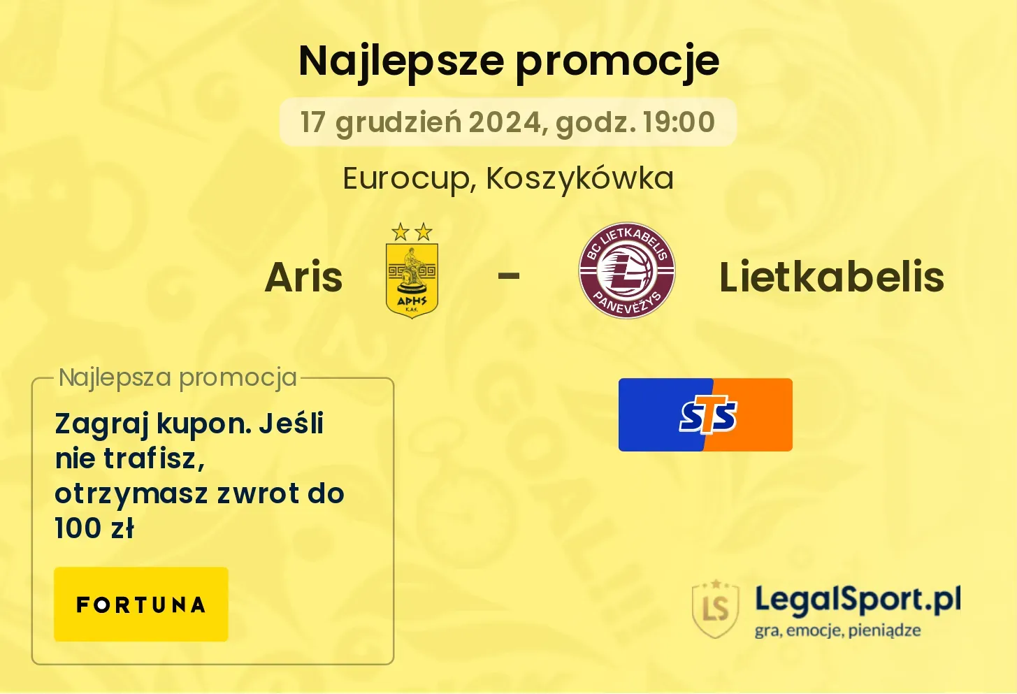 Aris - Lietkabelis promocje u bukmacherów