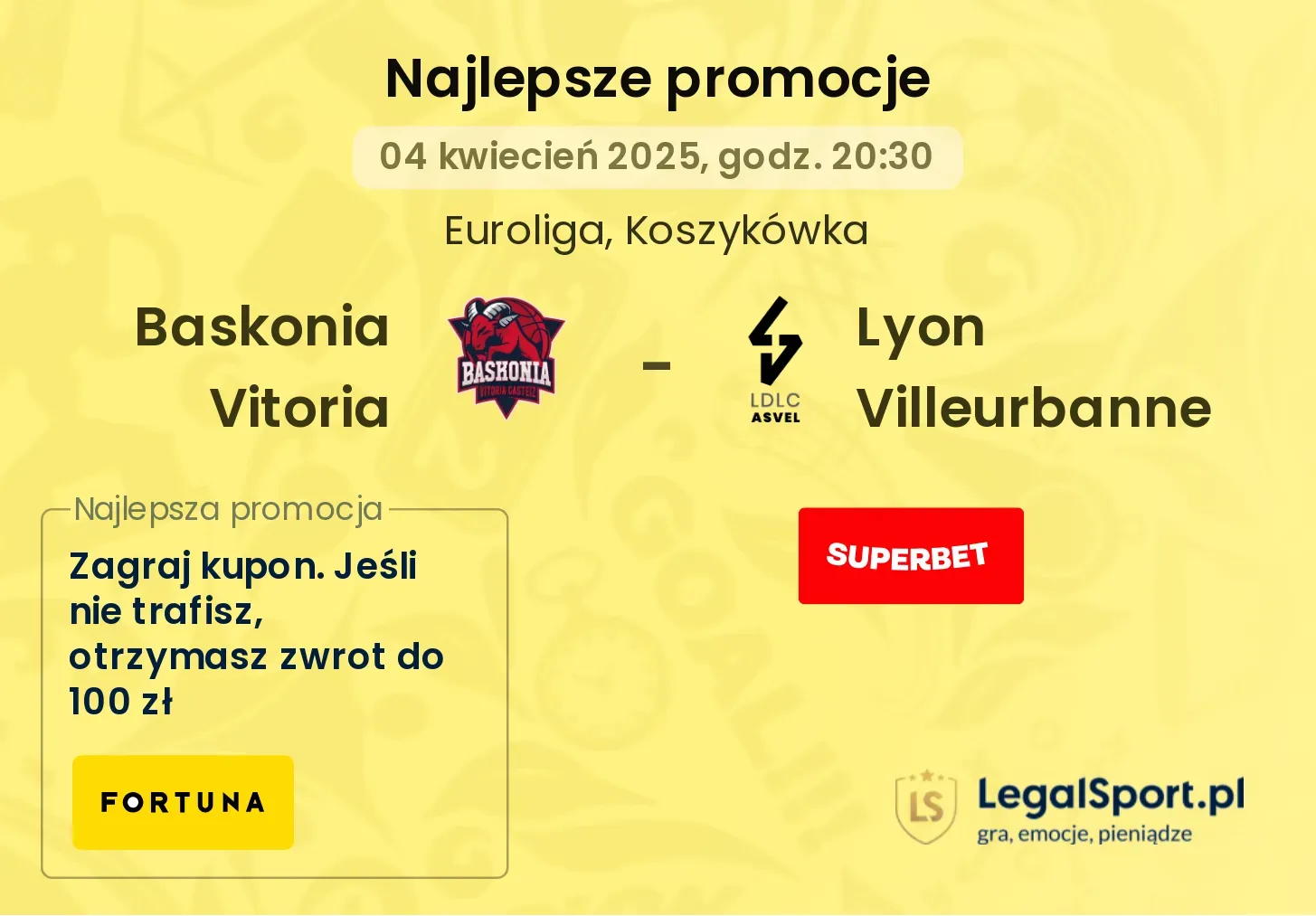 Baskonia Vitoria - Lyon Villeurbanne promocje bukmacherskie