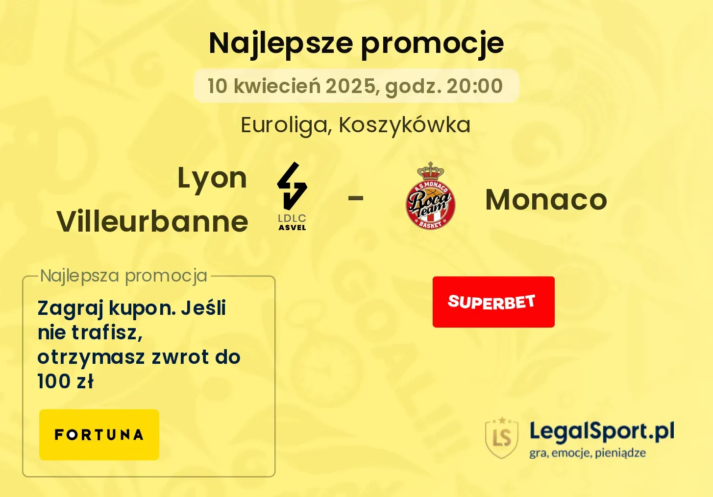 Lyon Villeurbanne - Monaco promocje u bukmacherów