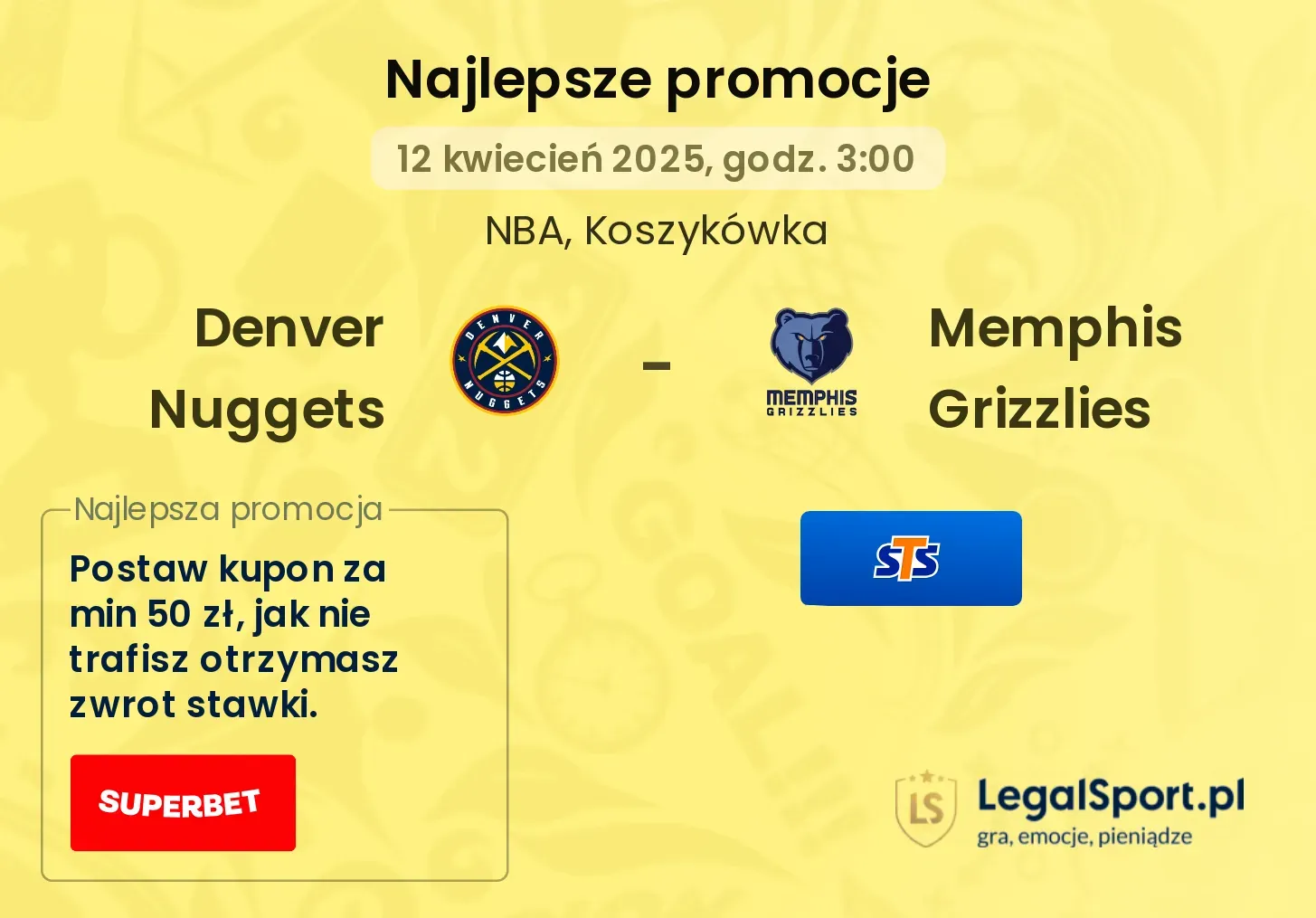 Denver Nuggets - Memphis Grizzlies promocje bukmacherskie