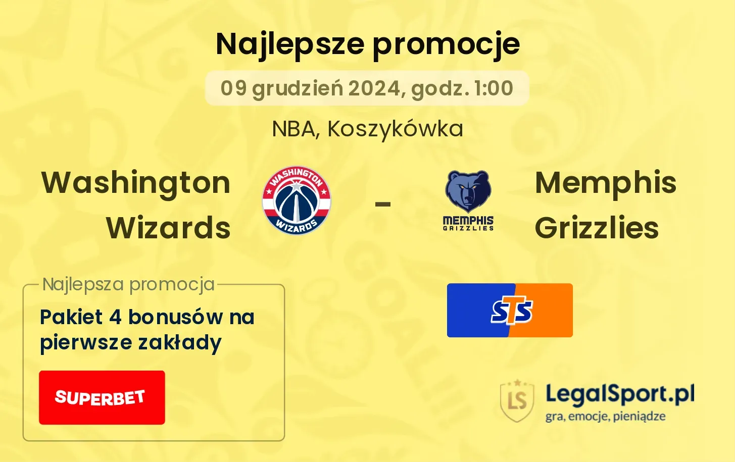 Washington Wizards - Memphis Grizzlies promocje u bukmacherów