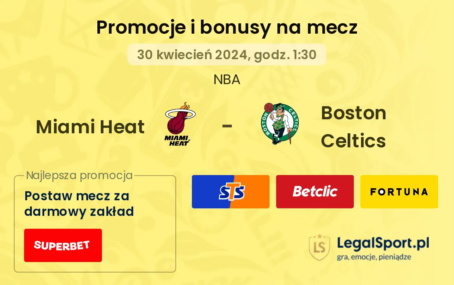 Miami Heat - Boston Celtics promocje bonusy na mecz
