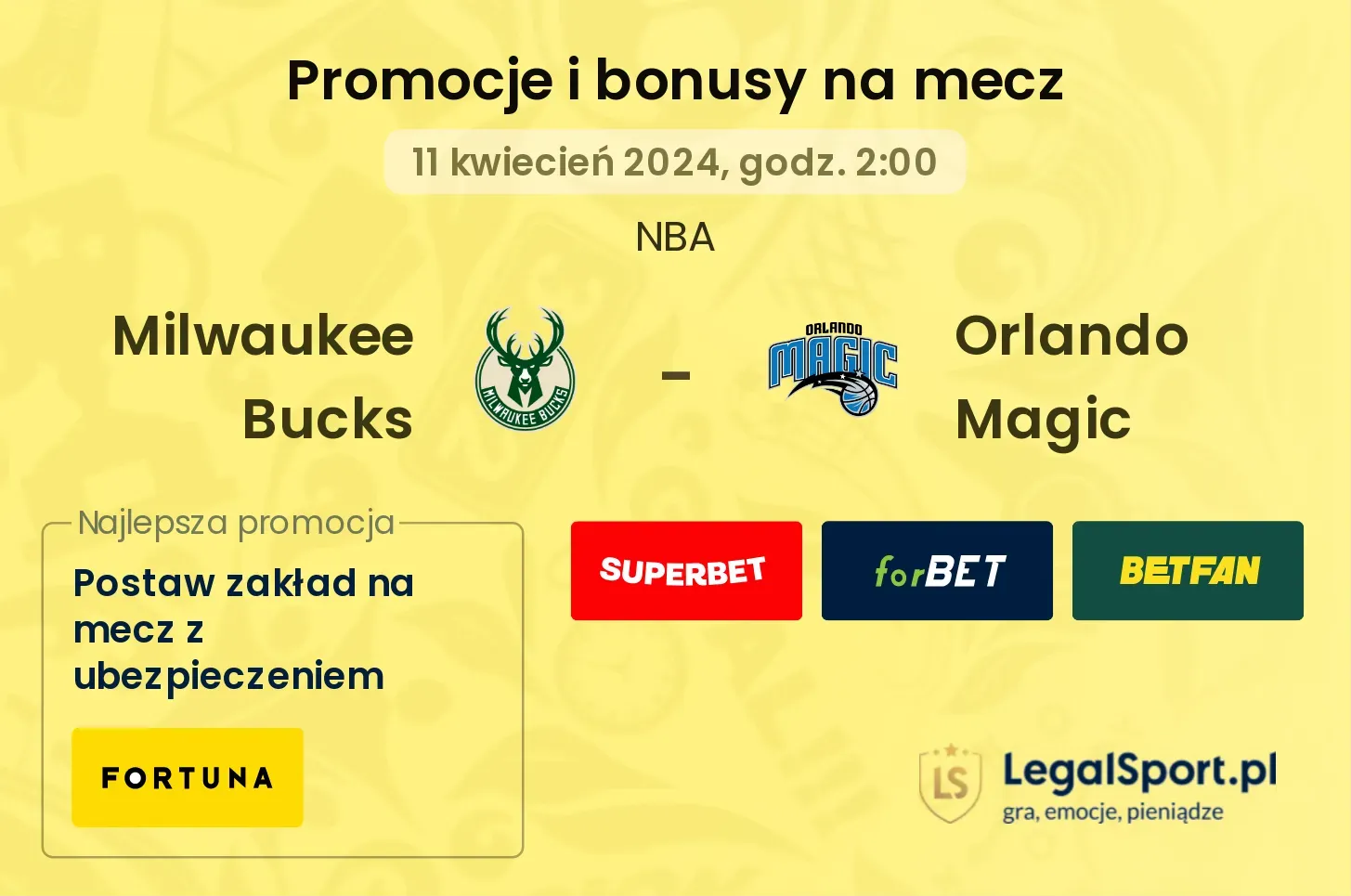 Milwaukee Bucks - Orlando Magic promocje bonusy na mecz