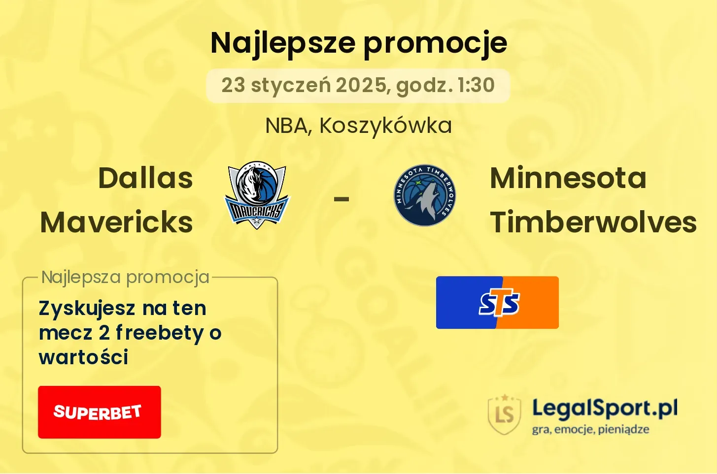 Dallas Mavericks - Minnesota Timberwolves promocje u bukmacherów
