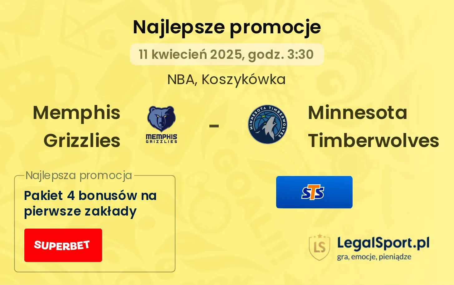 Memphis Grizzlies - Minnesota Timberwolves promocje u bukmacherów