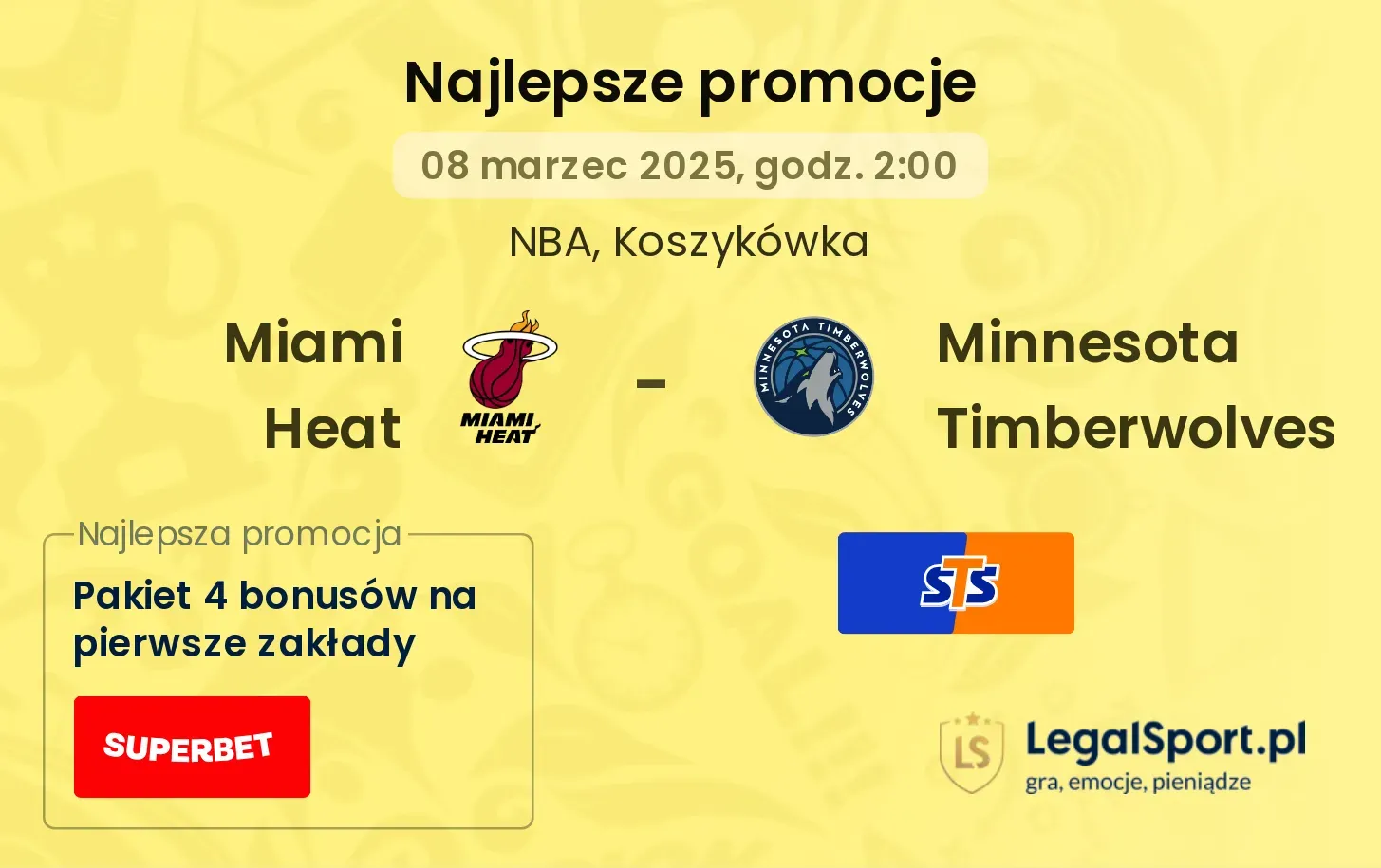 Miami Heat - Minnesota Timberwolves promocje u bukmacherów