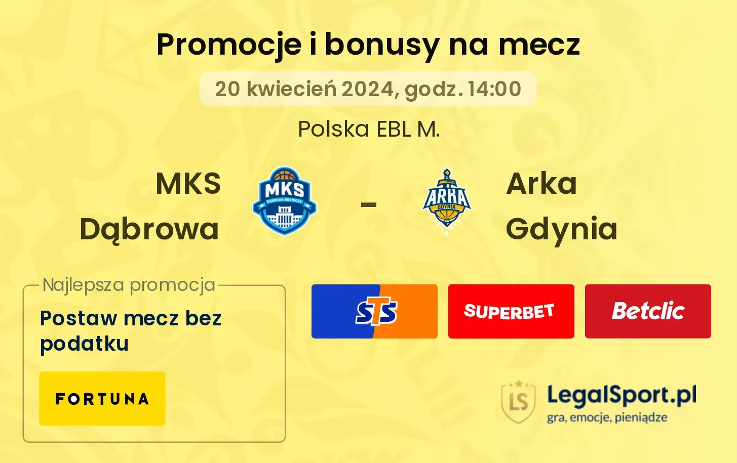 MKS Dąbrowa - Arka Gdynia promocje bonusy na mecz
