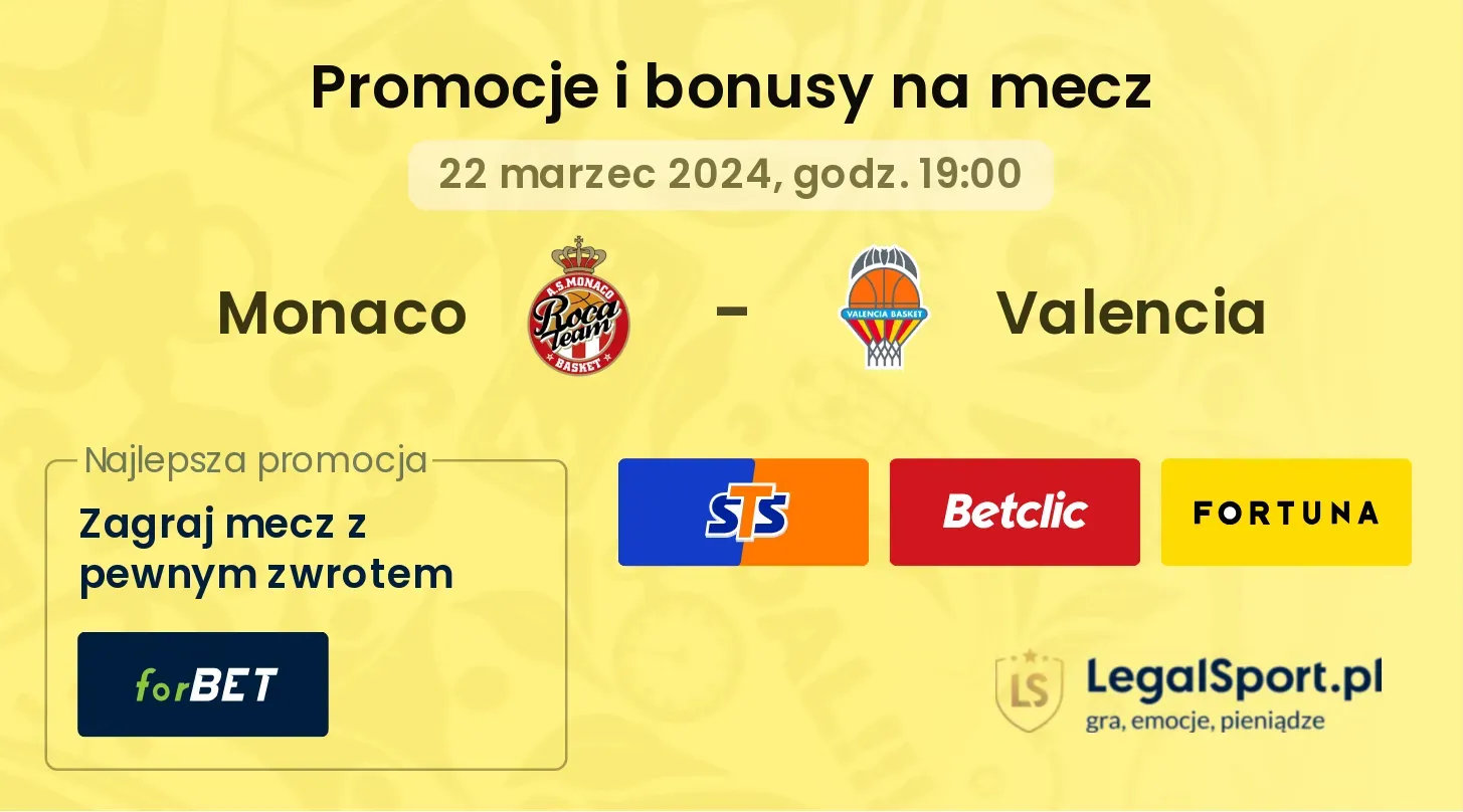 Monaco - Valencia promocje bonusy na mecz