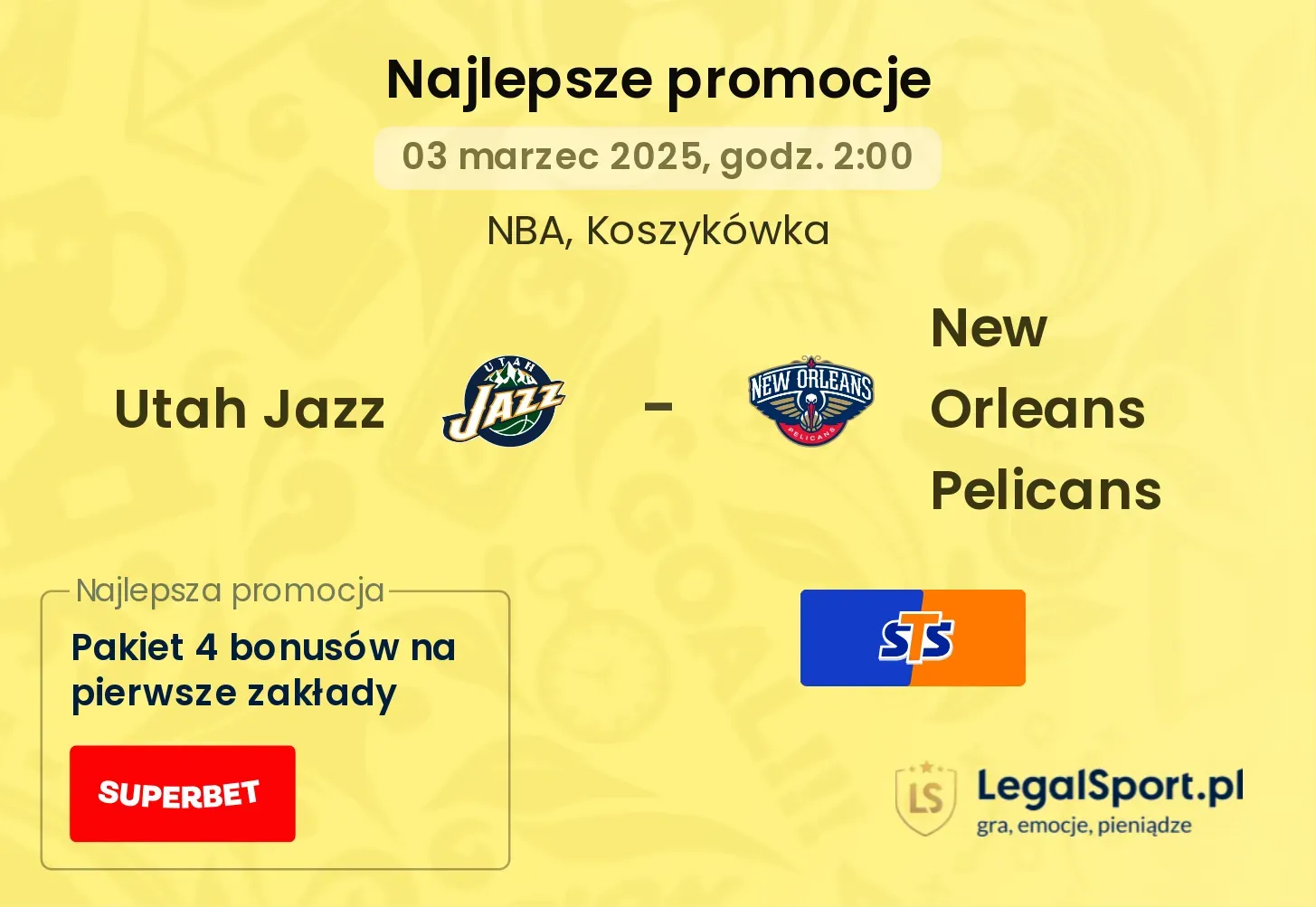 Utah Jazz - New Orleans Pelicans promocje u bukmacherów