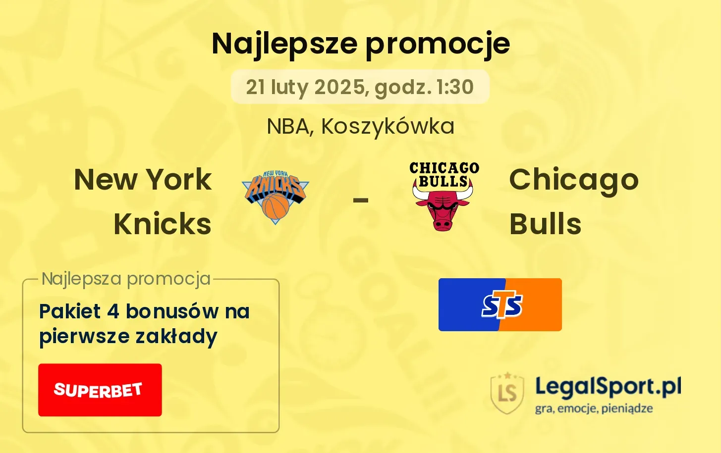 New York Knicks - Chicago Bulls promocje u bukmacherów