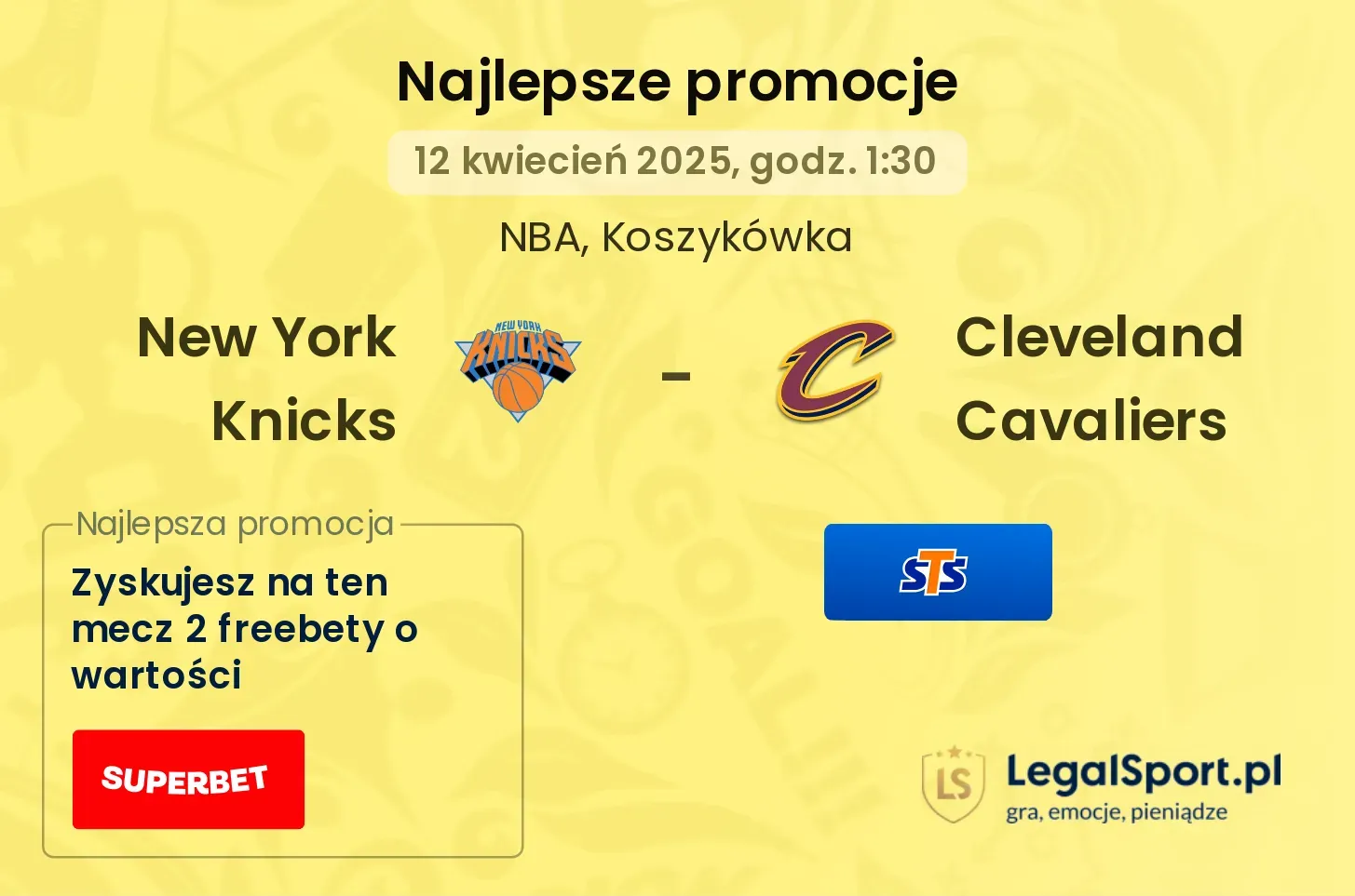 New York Knicks - Cleveland Cavaliers promocje bukmacherskie