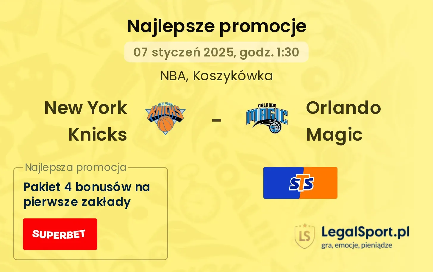 New York Knicks - Orlando Magic promocje u bukmacherów