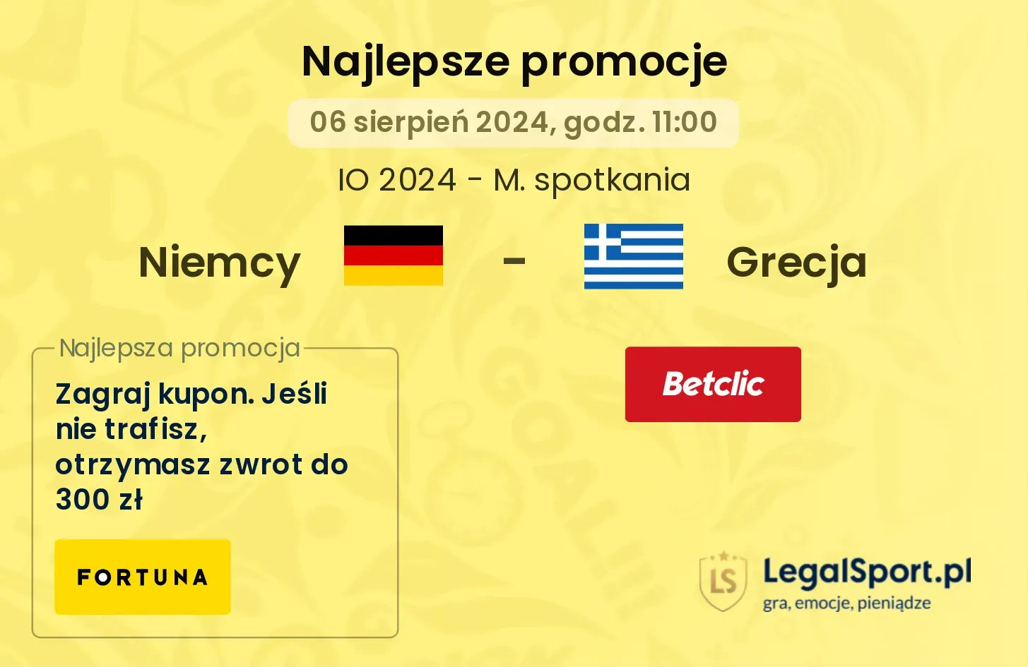 Niemcy - Grecja promocje u bukmacherów (06.08, 11:00)