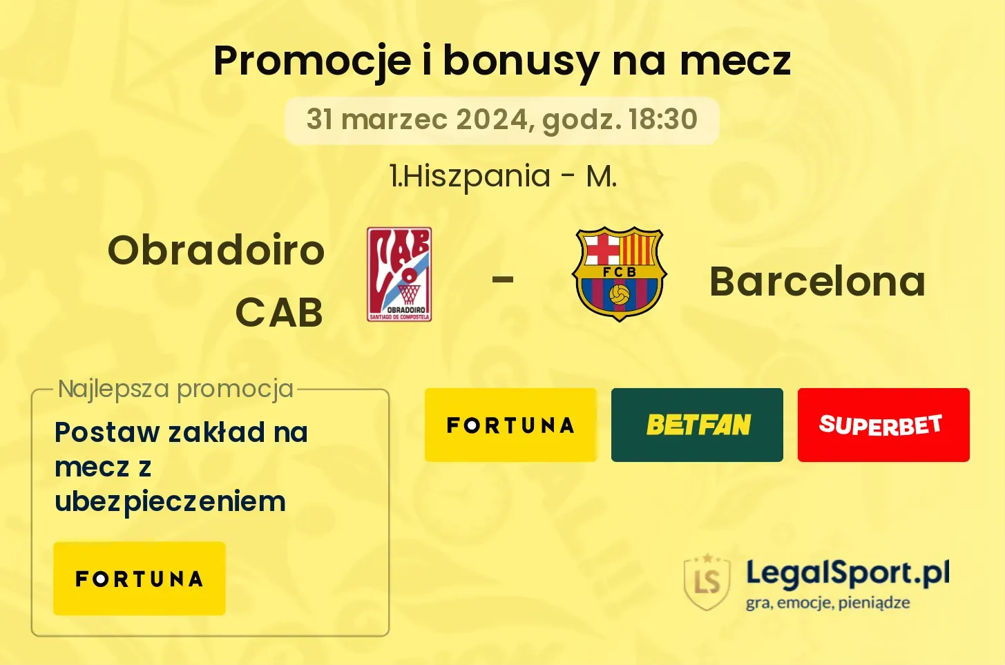 Obradoiro CAB - Barcelona promocje bonusy na mecz
