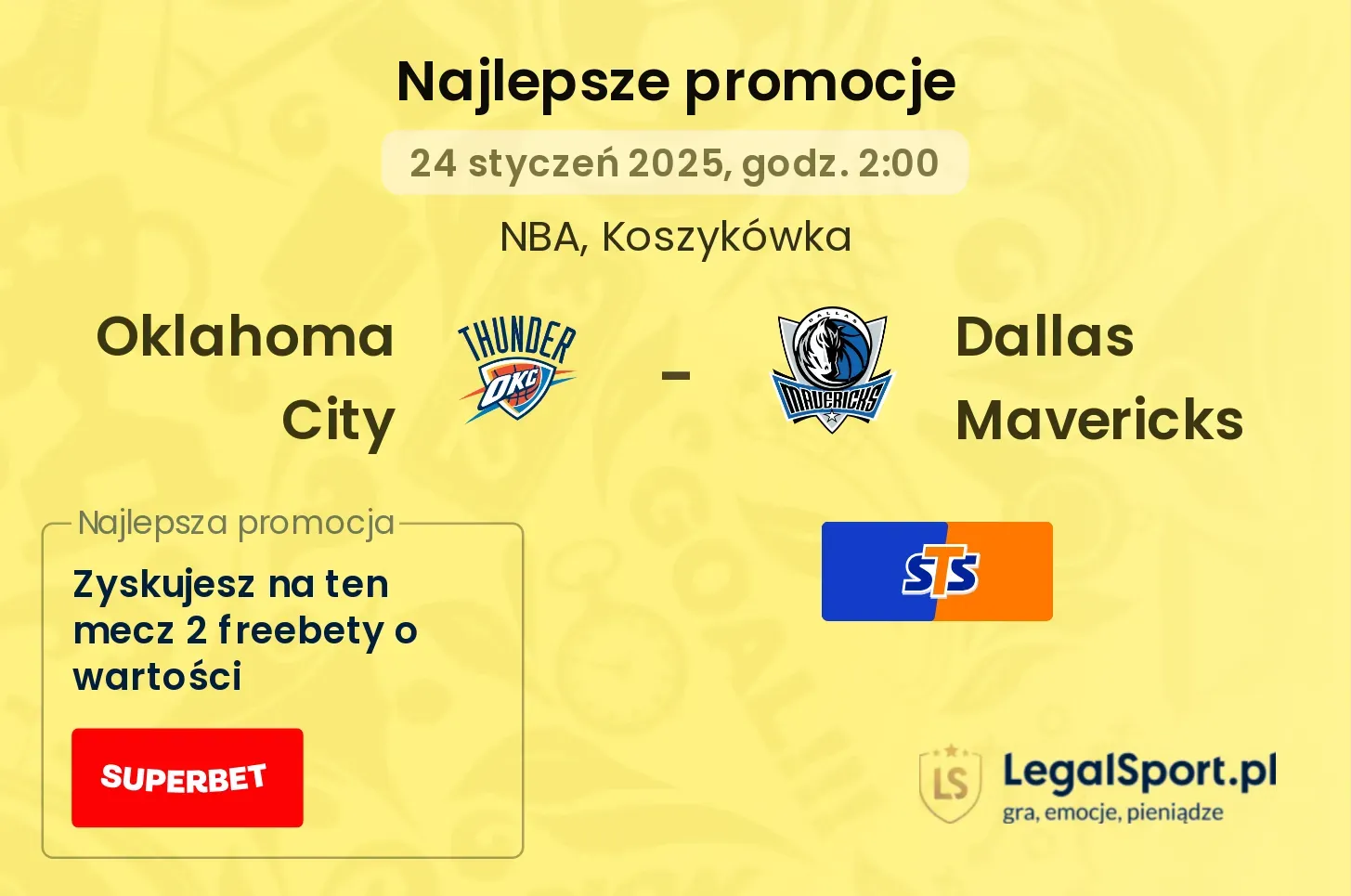 Oklahoma City - Dallas Mavericks promocje u bukmacherów