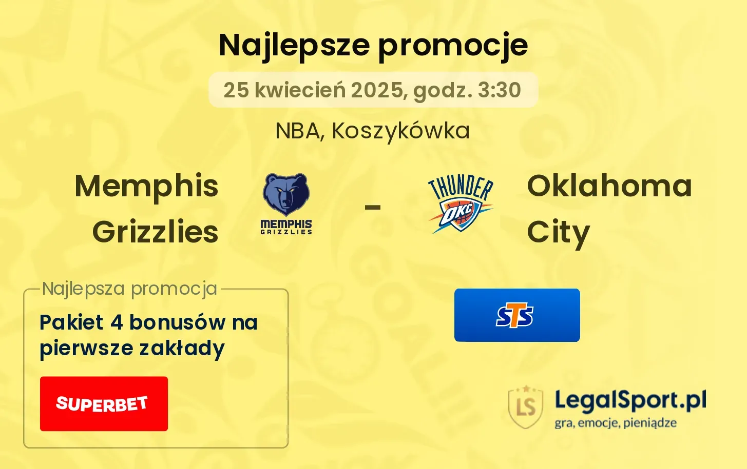 Memphis Grizzlies - Oklahoma City promocje u bukmacherów