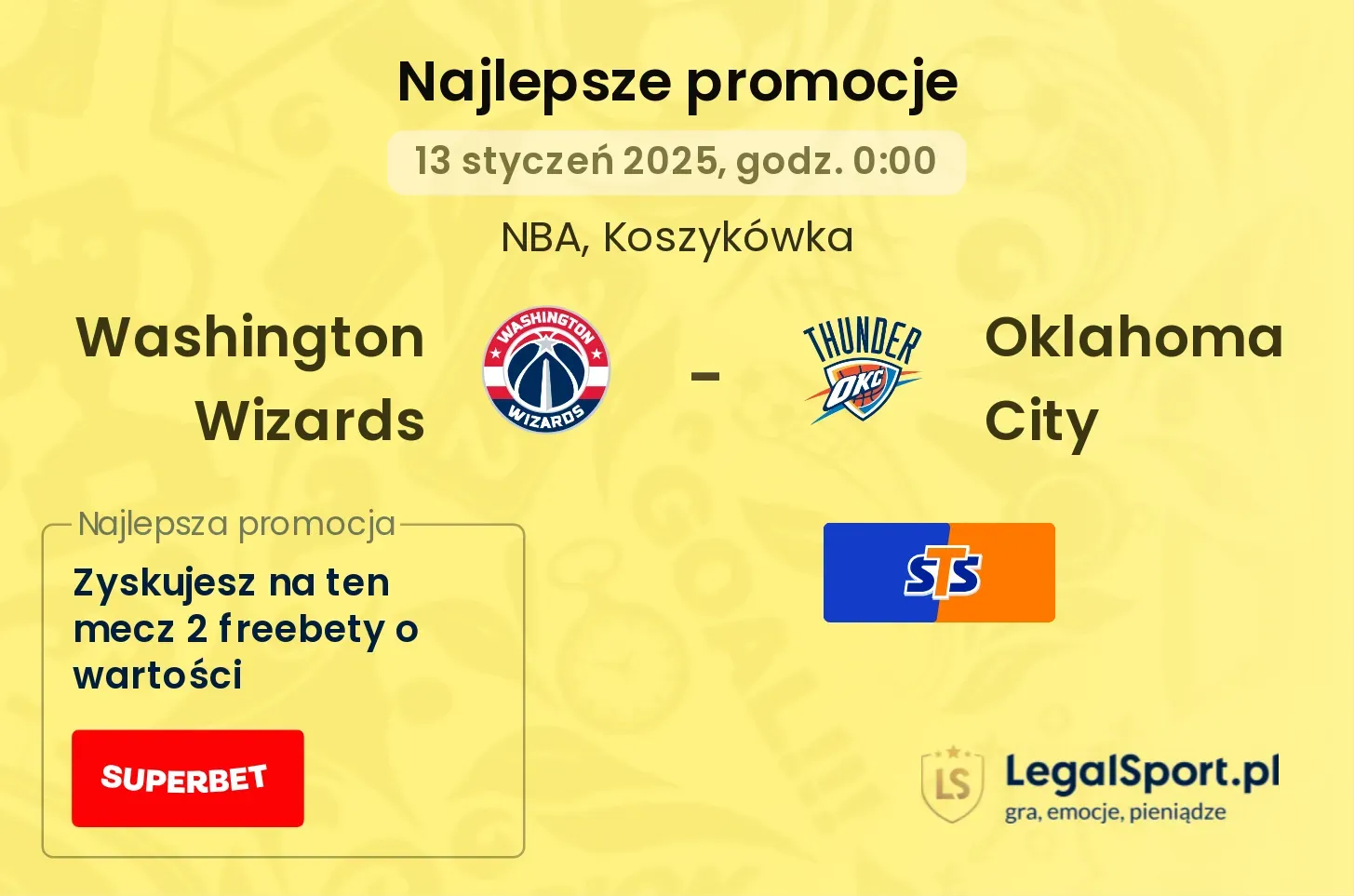Washington Wizards - Oklahoma City promocje u bukmacherów