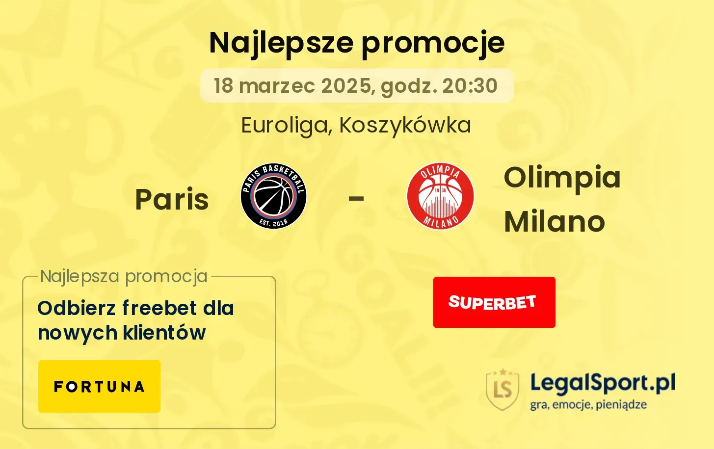 Paris - Olimpia Milano promocje u bukmacherów