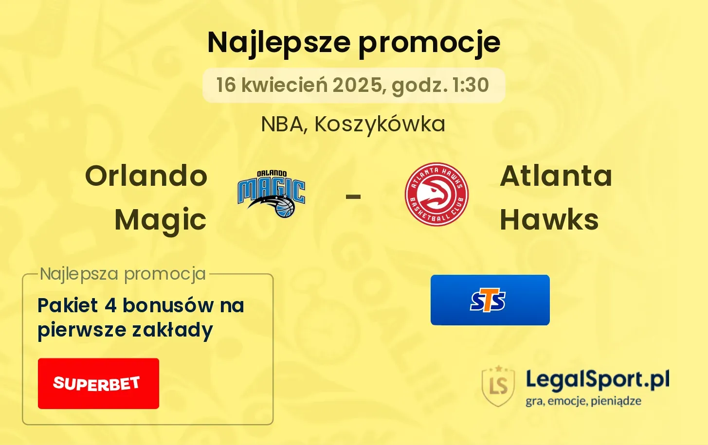 Orlando Magic - Atlanta Hawks promocje bukmacherskie