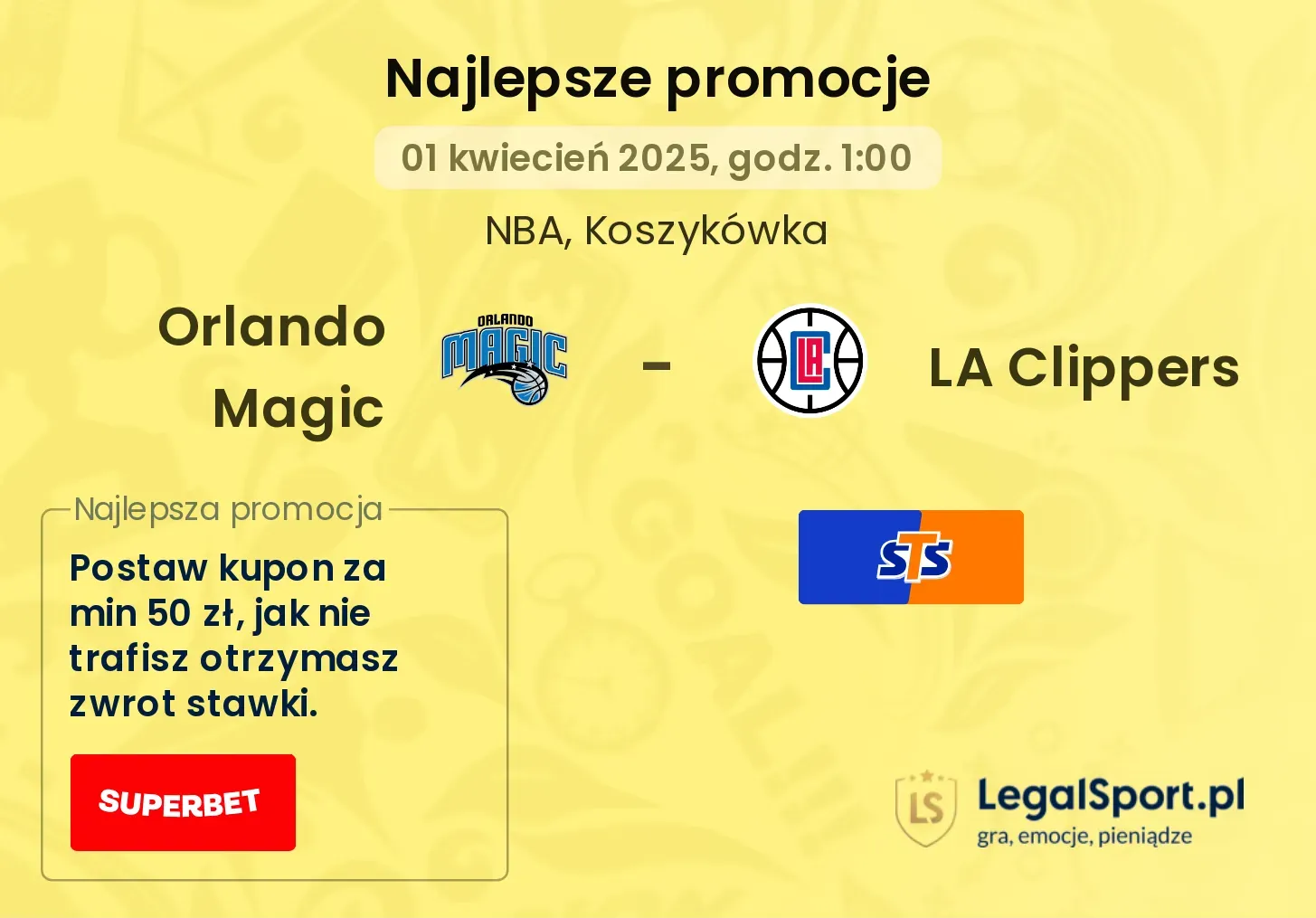 Orlando Magic - LA Clippers promocje bukmacherskie