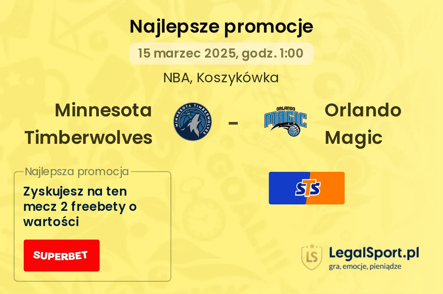 Minnesota Timberwolves - Orlando Magic promocje bukmacherskie