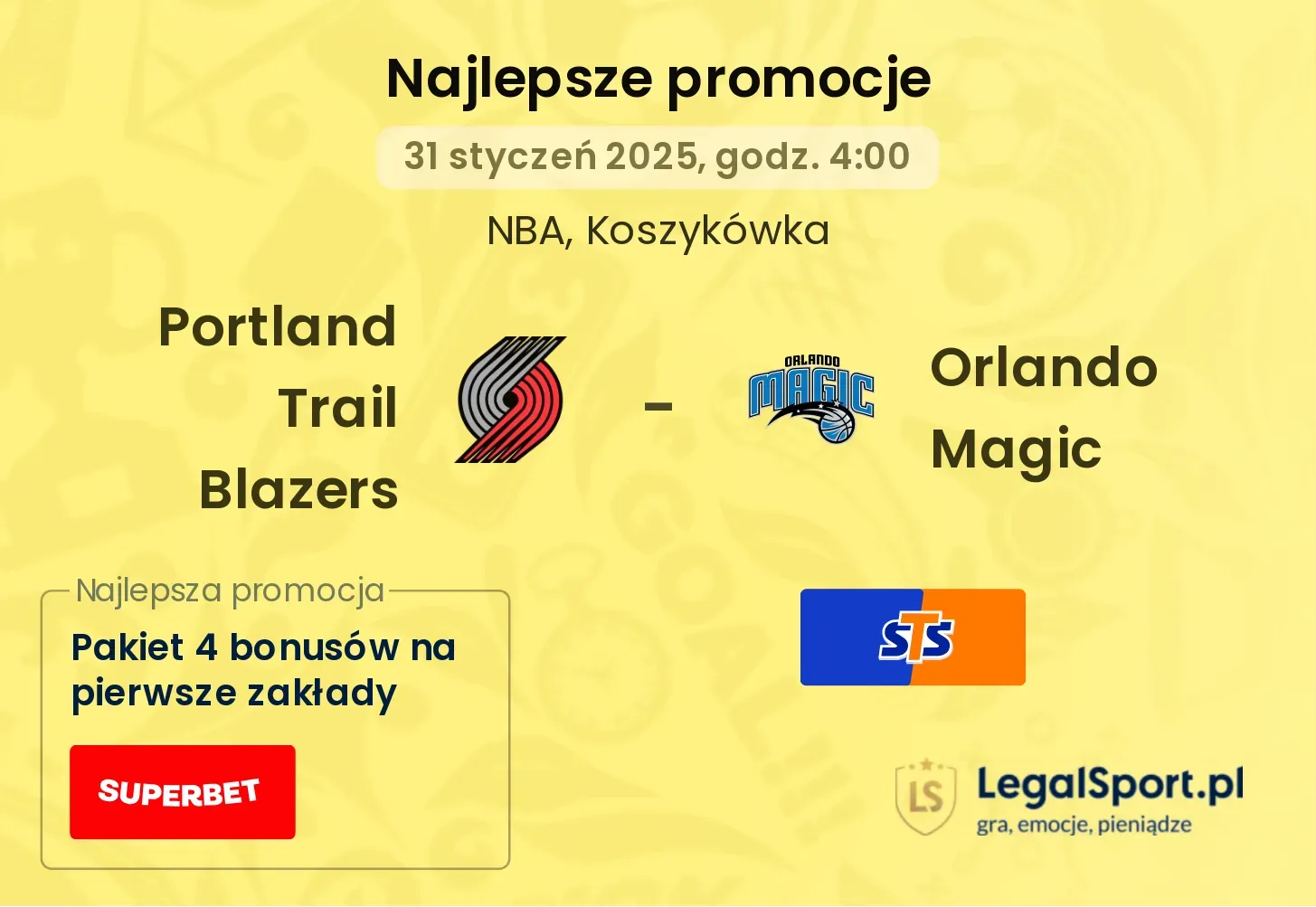 Portland Trail Blazers - Orlando Magic promocje bukmacherskie