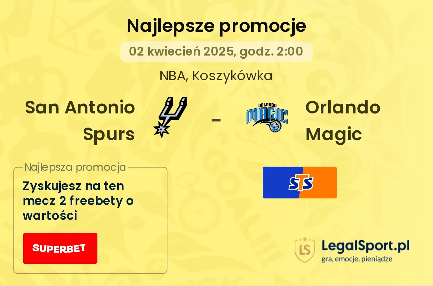 San Antonio Spurs - Orlando Magic promocje u bukmacherów